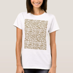 Pretty Trendy Leopard Print Gold Glitter T-Shirt