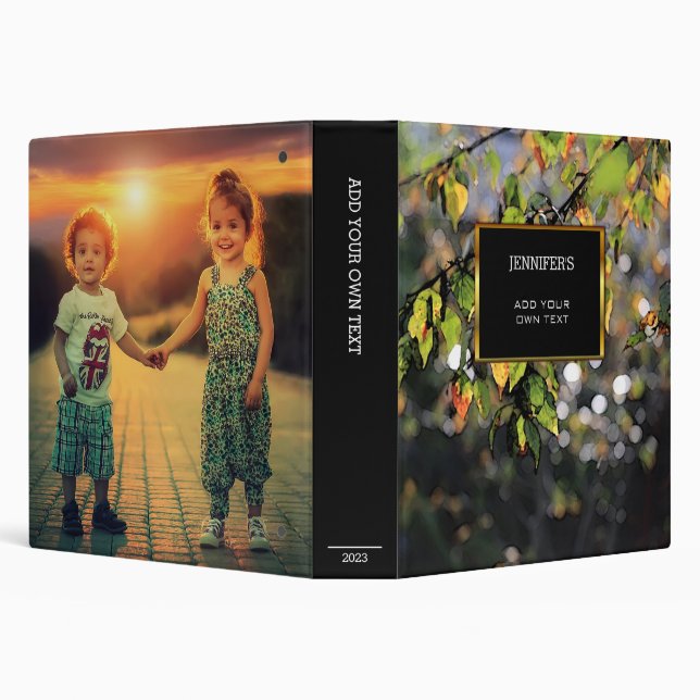 Pretty trendy watercolor autumn leaves photo binder (Background)