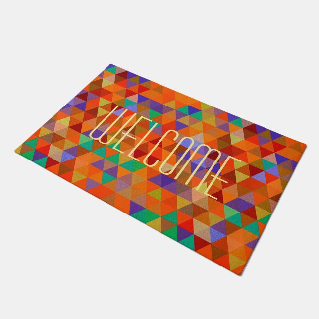 Pretty Triangle grunge pattern I + your ideas Doormat (Angled)