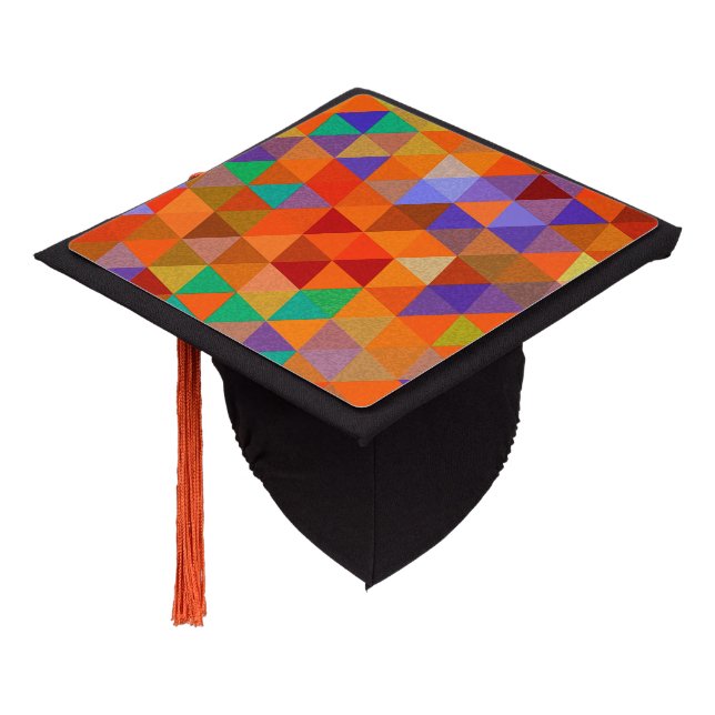 Pretty Triangle grunge pattern I + your ideas Graduation Cap Topper (Angled)