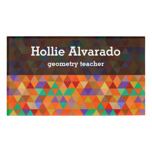 Pretty Triangle grunge pattern I + your ideas Name Tag