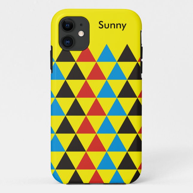 Pretty Triangle pattern black red blue + your idea Case-Mate iPhone Case (Back)