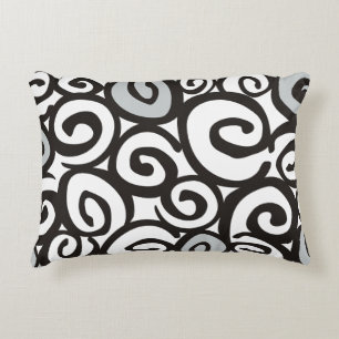 Pretty Triangle pattern black red blue + your idea Decorative Pillow