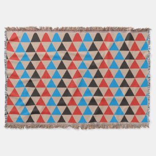 Pretty Triangle pattern black red blue + your idea Throw Blanket