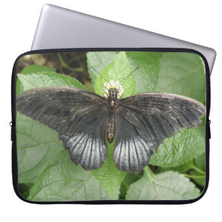 Pretty Tropical Butterfly and Flower Laptop Sleeve