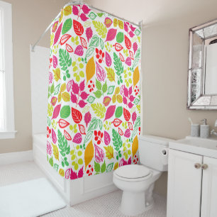 Pretty Tropical Colour Leaf Pattern Shower Curtain
