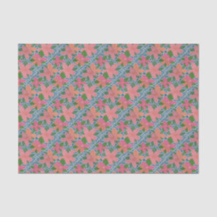 Pretty Tropical Flower Painted Pattern Tissue Paper