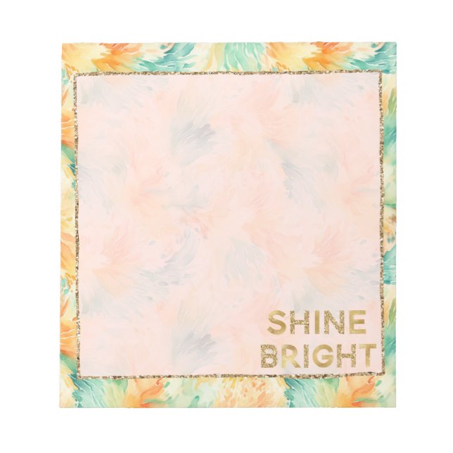 Pretty Tropical Teal Orange Cream  Notepad (Front)