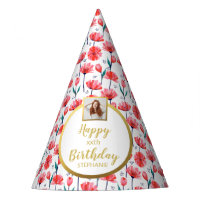 Pretty Tulip Custom Photo Text Happy Birthday