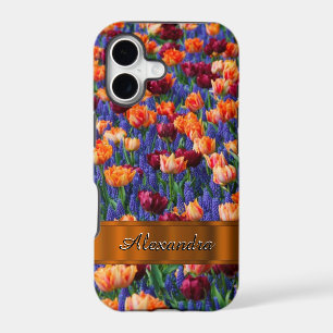Pretty tulip flower field personalized