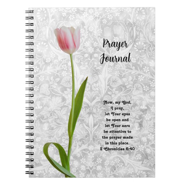 Pretty Tulip Flower Vintage Style Prayer Journal (Front)