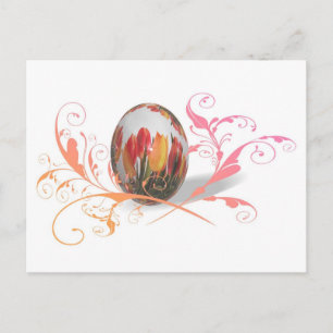 Pretty Tulips Easter Egg Holiday Postcard