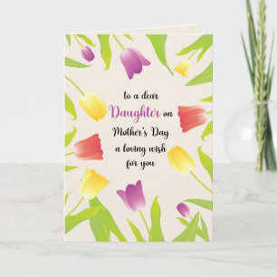 Pretty Tulips Mothers Daughter's Mothers Day Card