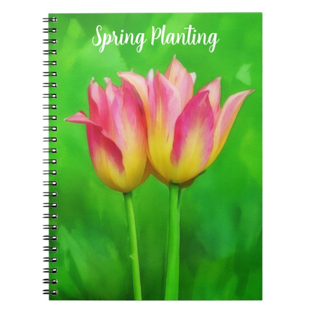 Pretty Tulips Personalize a Journal Notebook (Front)