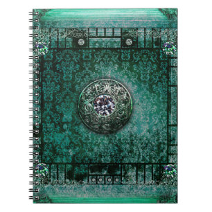 Pretty Turquoise Ancient Tome Medieval Magic Book