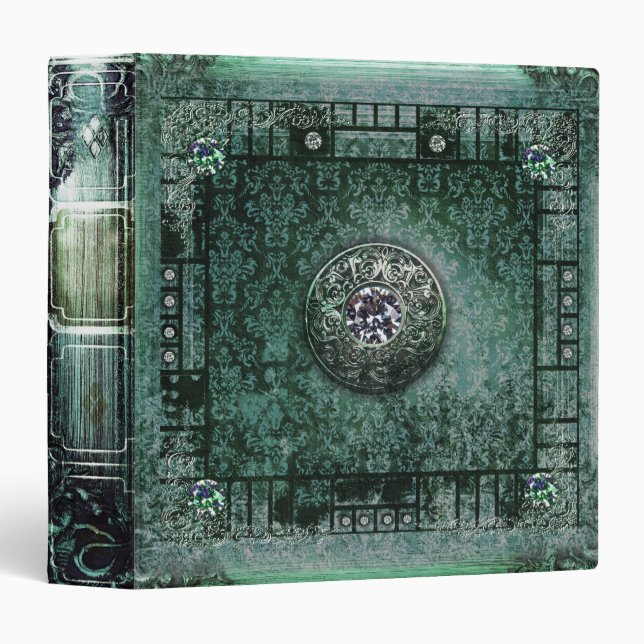 Pretty Turquoise Ancient Tome Medieval Magic Book Binder (Front/Spine)