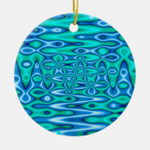 pretty turquoise blue art ceramic ornament