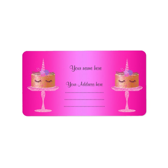 PRETTY UNICORN ADDRESS LABELS BY IDODESIGNS (Front)