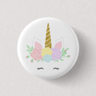 Pretty unicorn badge 1 inch round button