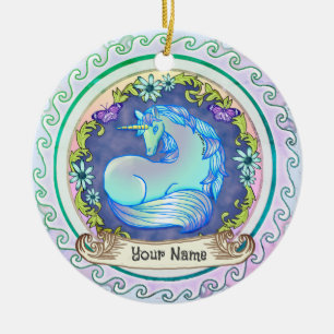 Pretty Unicorn  Ceramic Ornament