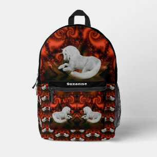 Pretty Unicorn Horse Personalized Printed Backpack
