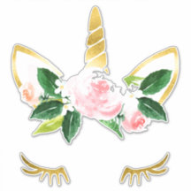 Pretty  Unicorn Lashes soft pink Roses golden horn