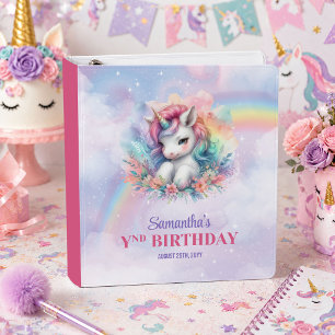 Pretty Unicorn Magical Day Girl Birthday Binder