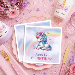 Pretty Unicorn Pastel Magical Girl Party Napkins