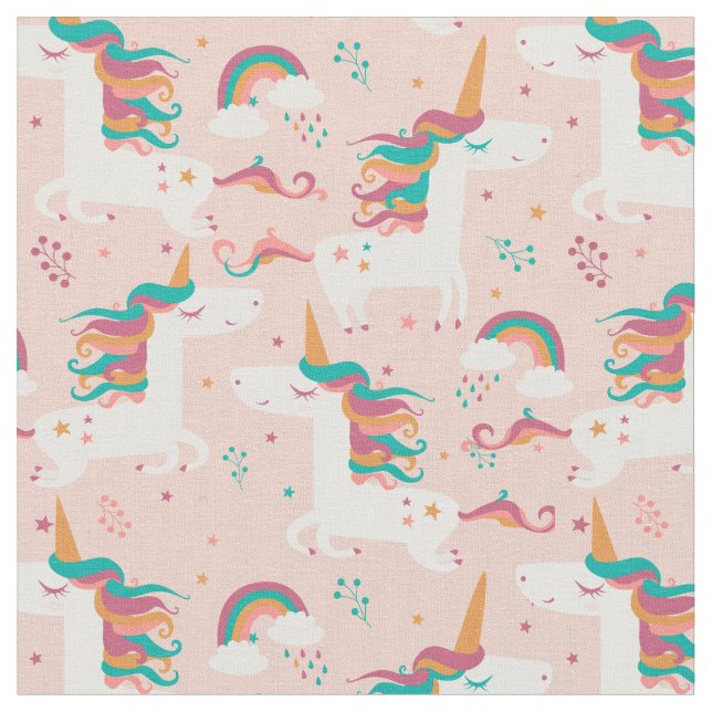 Pretty Unicorn Pattern Fabric (Close Up)
