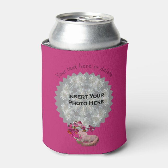Pretty Unicorn Personalized Photo  Can Cooler (Can Front)