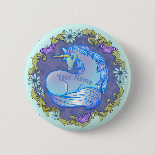 Pretty Unicorn pin button