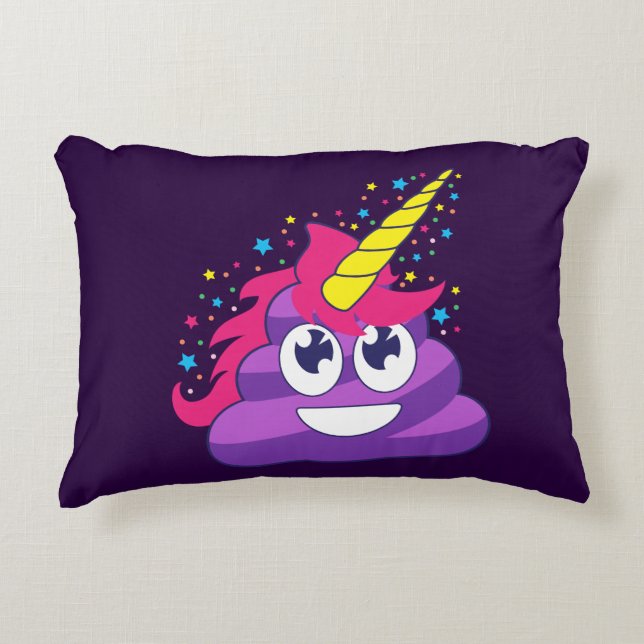 Pretty Unicorn Poop Decorative Pillow (Front)