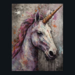 Pretty Unicorn Poster<br><div class="desc">A pretty unicorn with a pink mane and a golden horn</div>