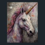 Pretty Unicorn Poster<br><div class="desc">A pretty unicorn with a pink mane and a golden horn</div>