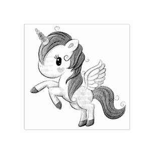 Pretty Unicorn Rubber Stamp