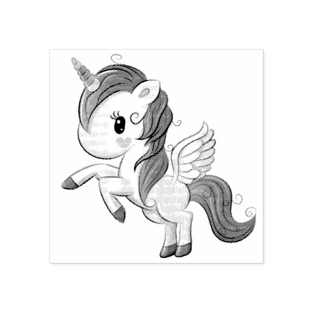 Pretty Unicorn Rubber Stamp (Imprint)