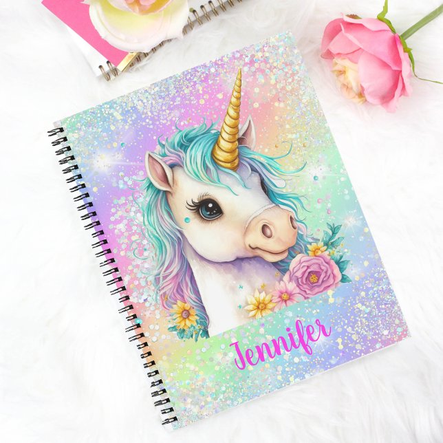 Pretty Unicorn Sparkle Rainbow School Notebook (Creator Uploaded)