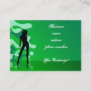 *Pretty Unique Silhouette * Green Business Cards