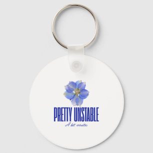 Pretty Unstable: Blue Floral Statement Tee Keychain