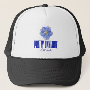Pretty Unstable: Blue Floral Statement Tee Trucker Hat