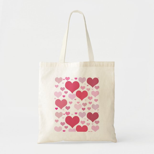 Pretty Valentine Hearts Tote Bag (Front)
