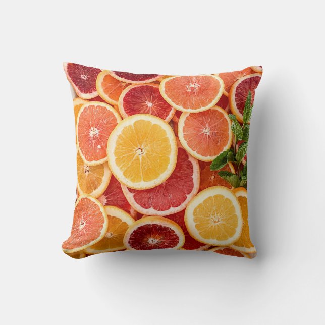 Pretty Vegetables Throw Pillow (Front)