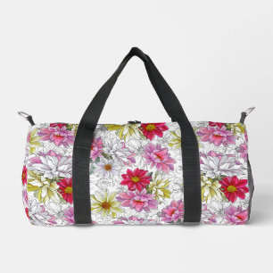 Pretty Vibrant Floral Pattern Duffel Bag