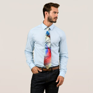 pretty vibrant watercolor Floral abstract Tie