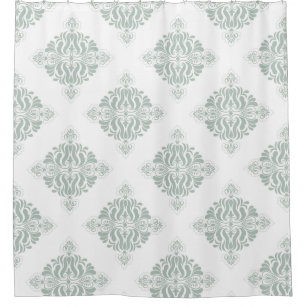 Pretty Victorian pattern of floral art green white