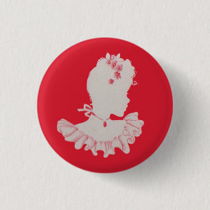 pretty Victorian silhouette 1 Inch Round Button