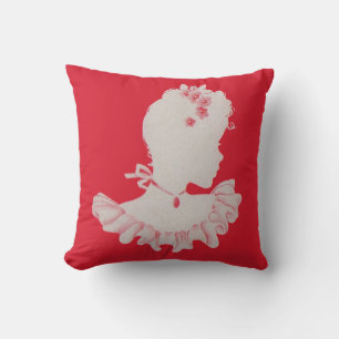 pretty Victorian silhouette print Throw Pillow