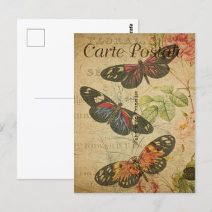 Pretty Vintage Butterflies Postcard