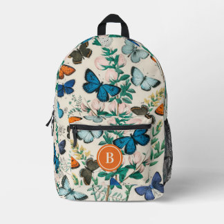 Pretty Vintage Butterflies Printed Backpack