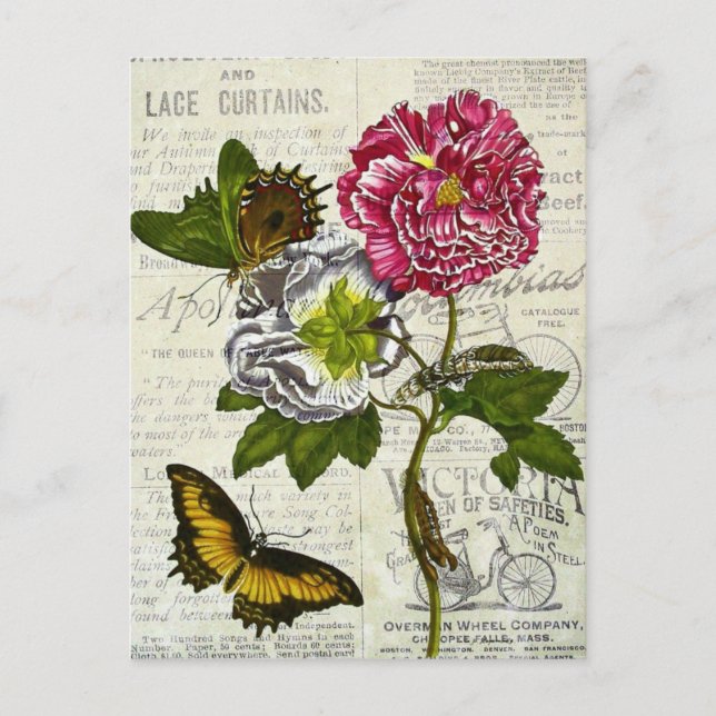 Pretty Vintage Collage Postcard (Front)